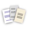 Business cards without graphics / portrait format – various background colours – black text