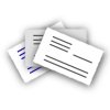 Business cards without graphics / landscape format – various background colours – black text