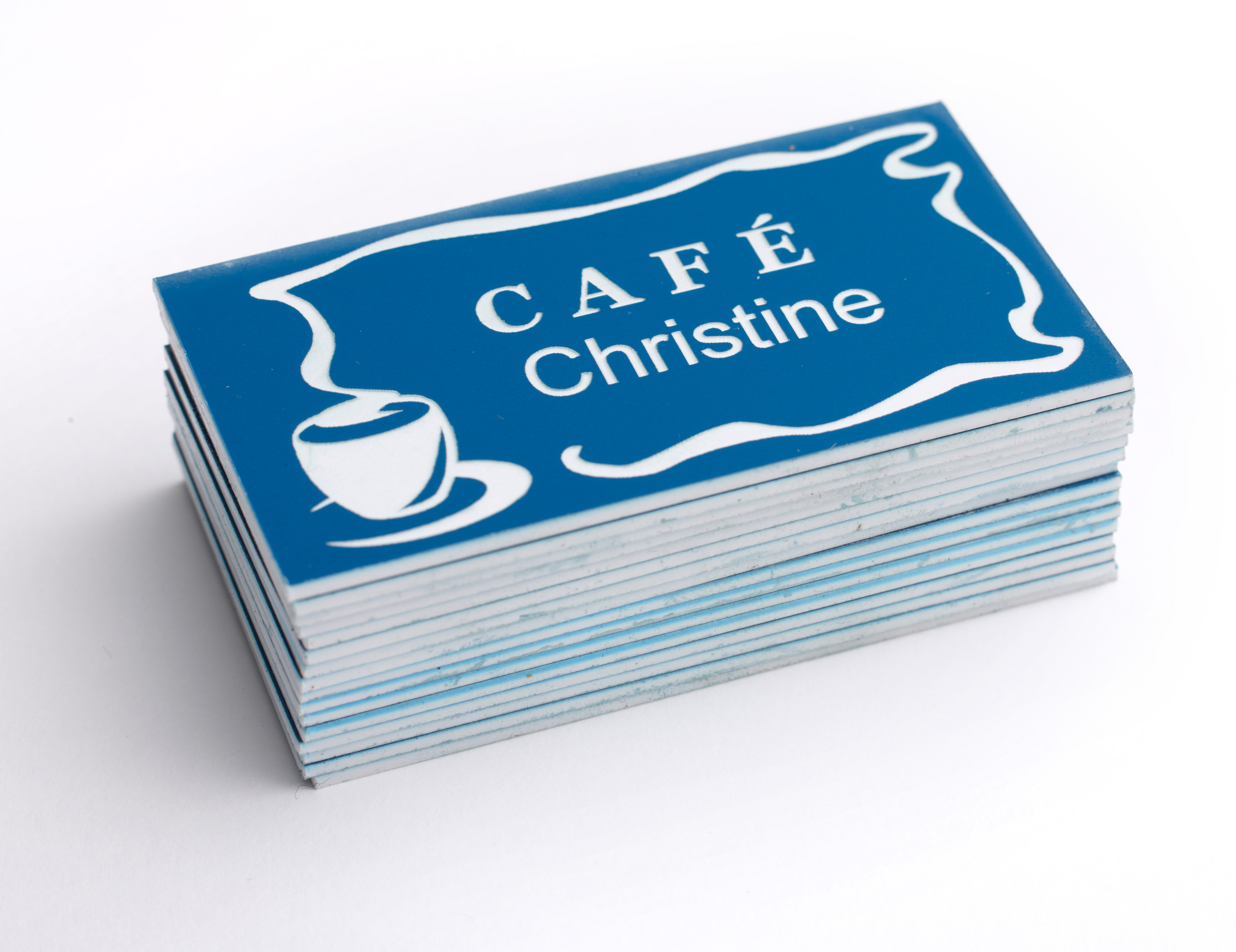 Business cards without graphics / landscape format – various background colours – black text