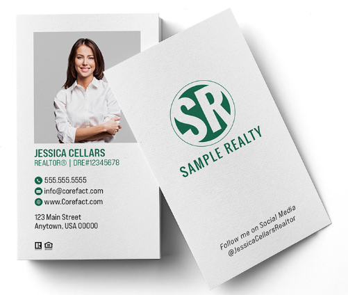 Business cards without graphics / double-sided – various background colours