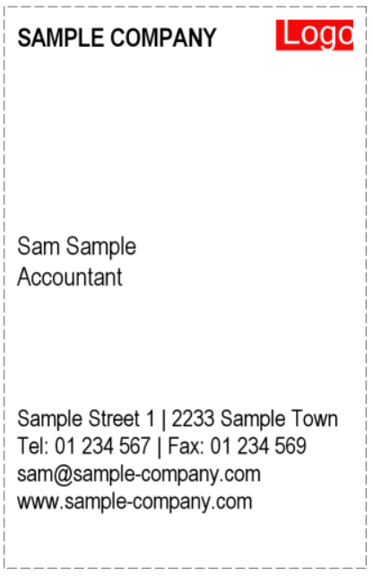 Business cards for companies with fixed layout – portrait format
