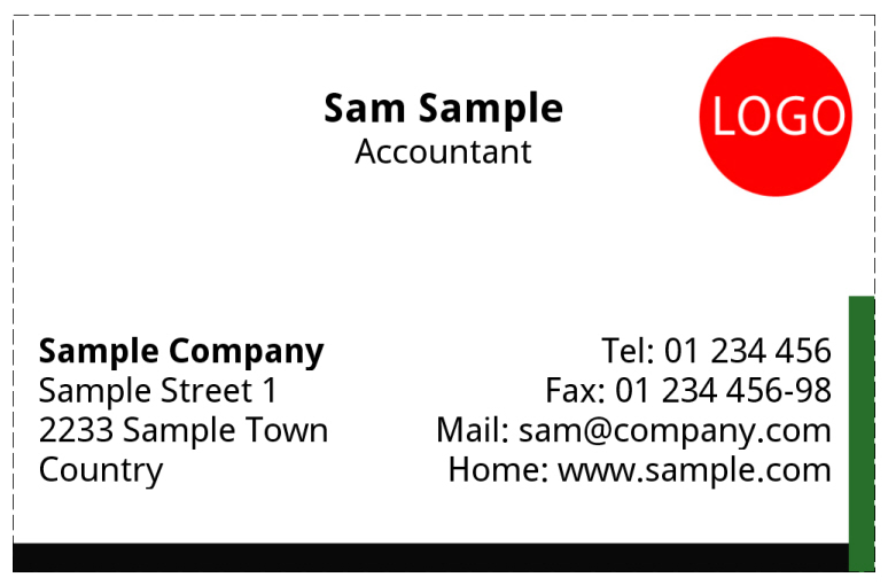 Business Cards with fixed layout - landscape / one sided