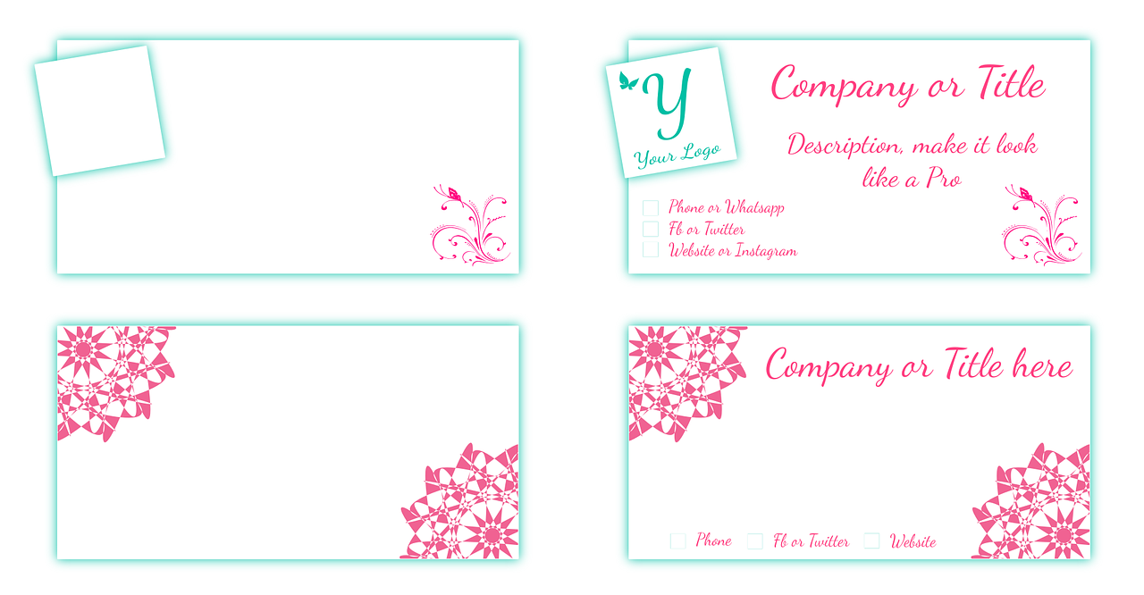 Business cards for companies with fixed layout – double-sided