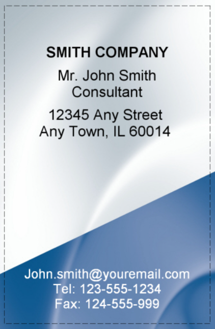 Business Cards without Graphic / Portrait format - different backgrount colour - black text